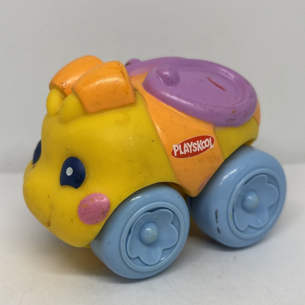 Playskool COLORFUL Bug Wheel Pals Wheels Roll Plastic Toy w/ FACE